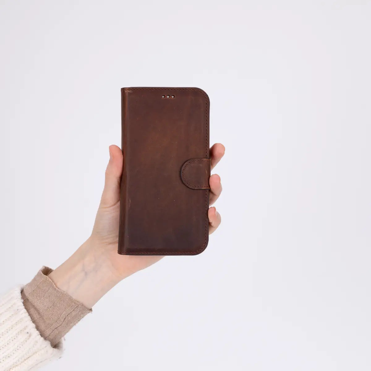 Leather Pixel 10 Pro Fold Folio Case, Distressed Brown