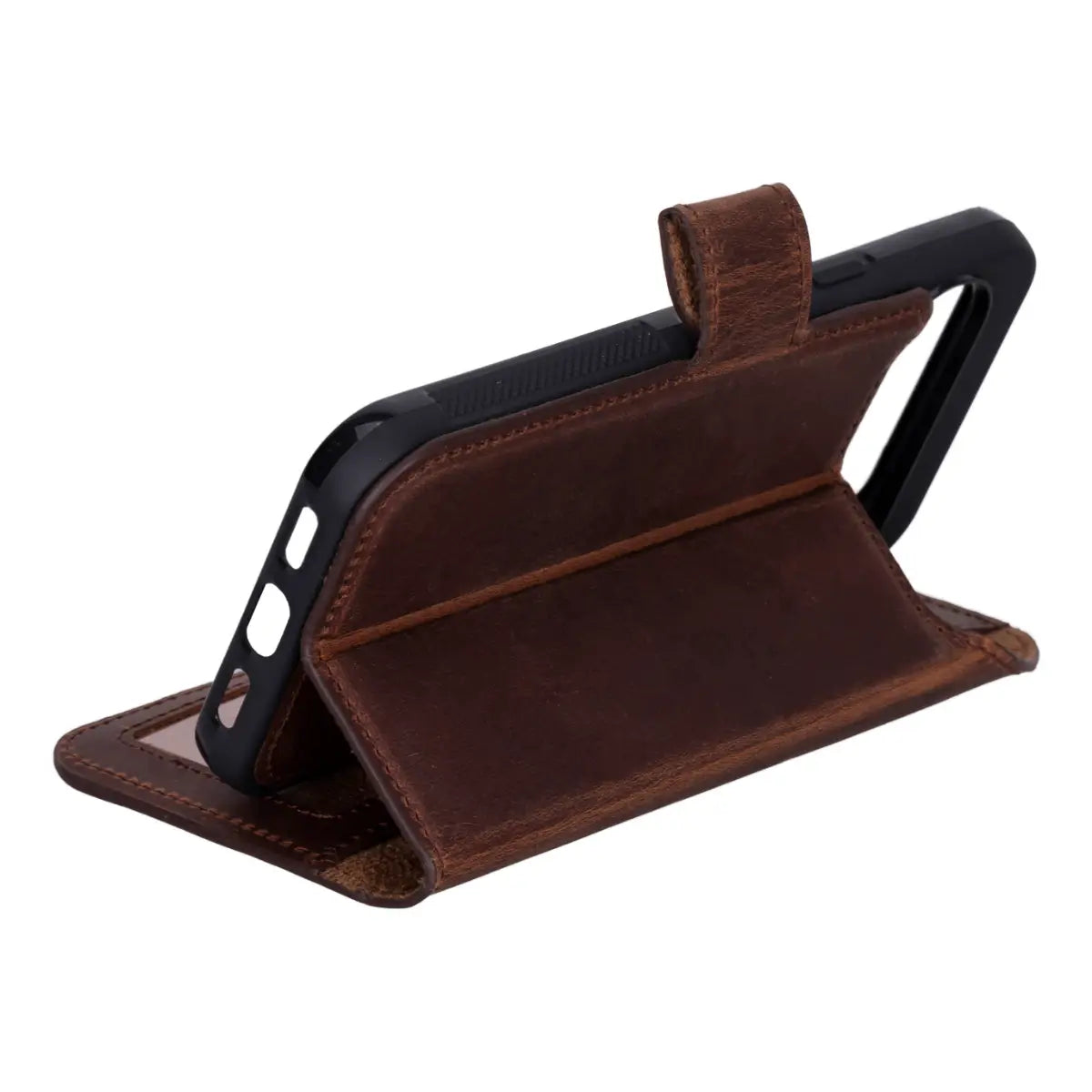 Leather Pixel 10 Pro XL Detachable Wallet Case, Distressed Brown