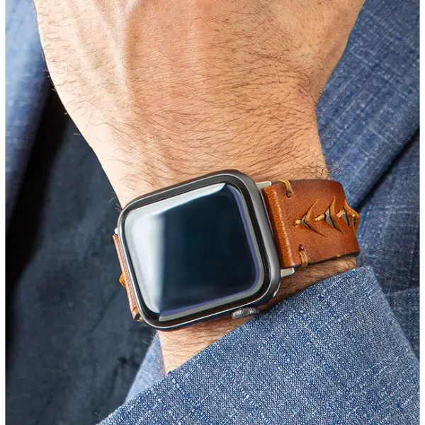 Leather Sports Apple Watch Band-O2-Leather