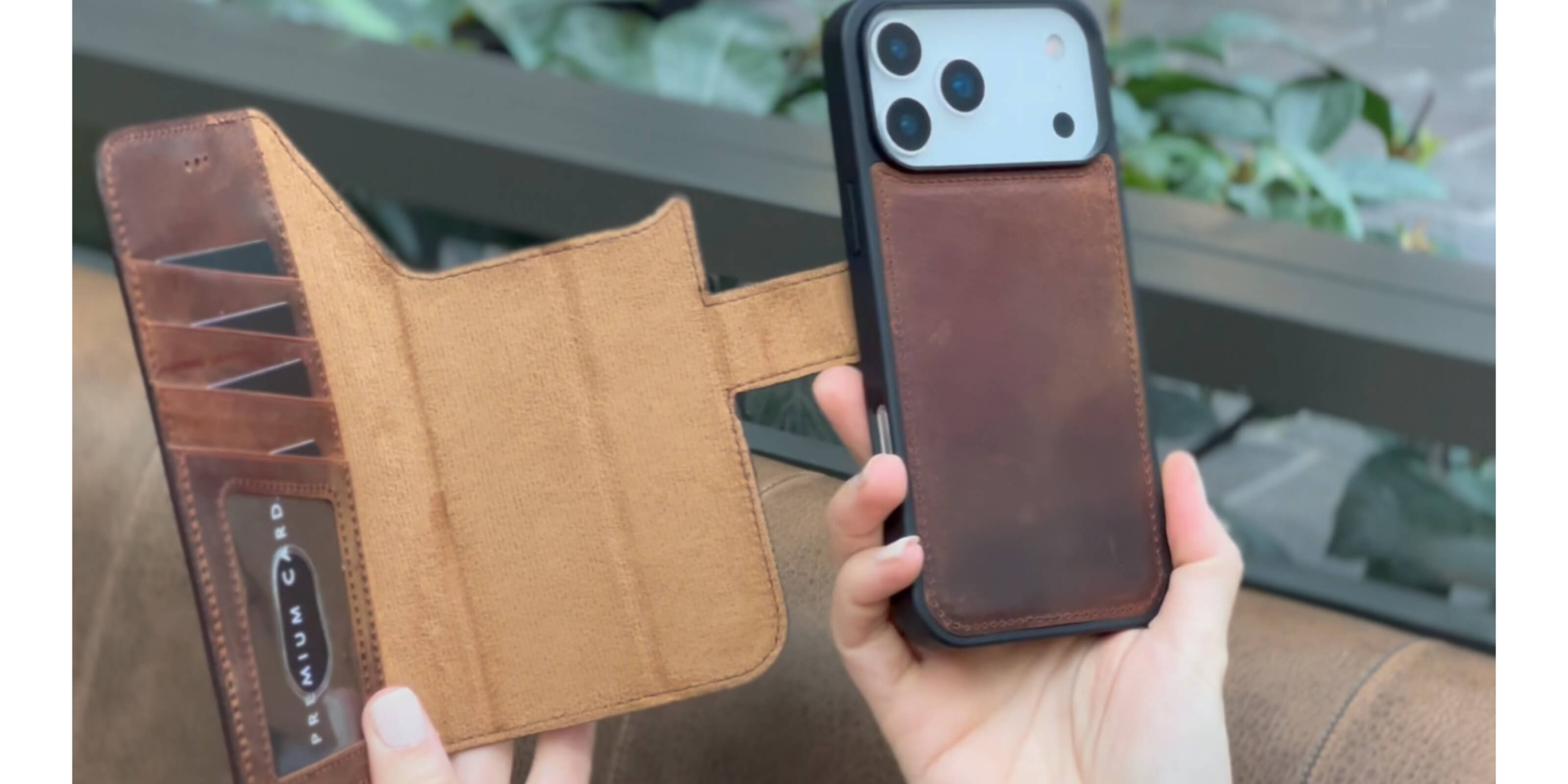 Leather iPhone 17 Wallet Case