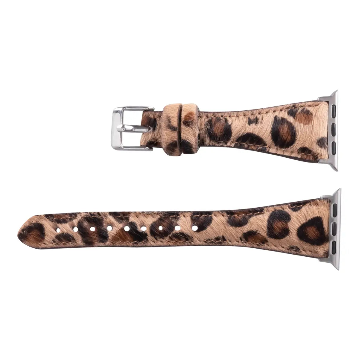 Leopard Pattern Leather Slim Apple Watch Band