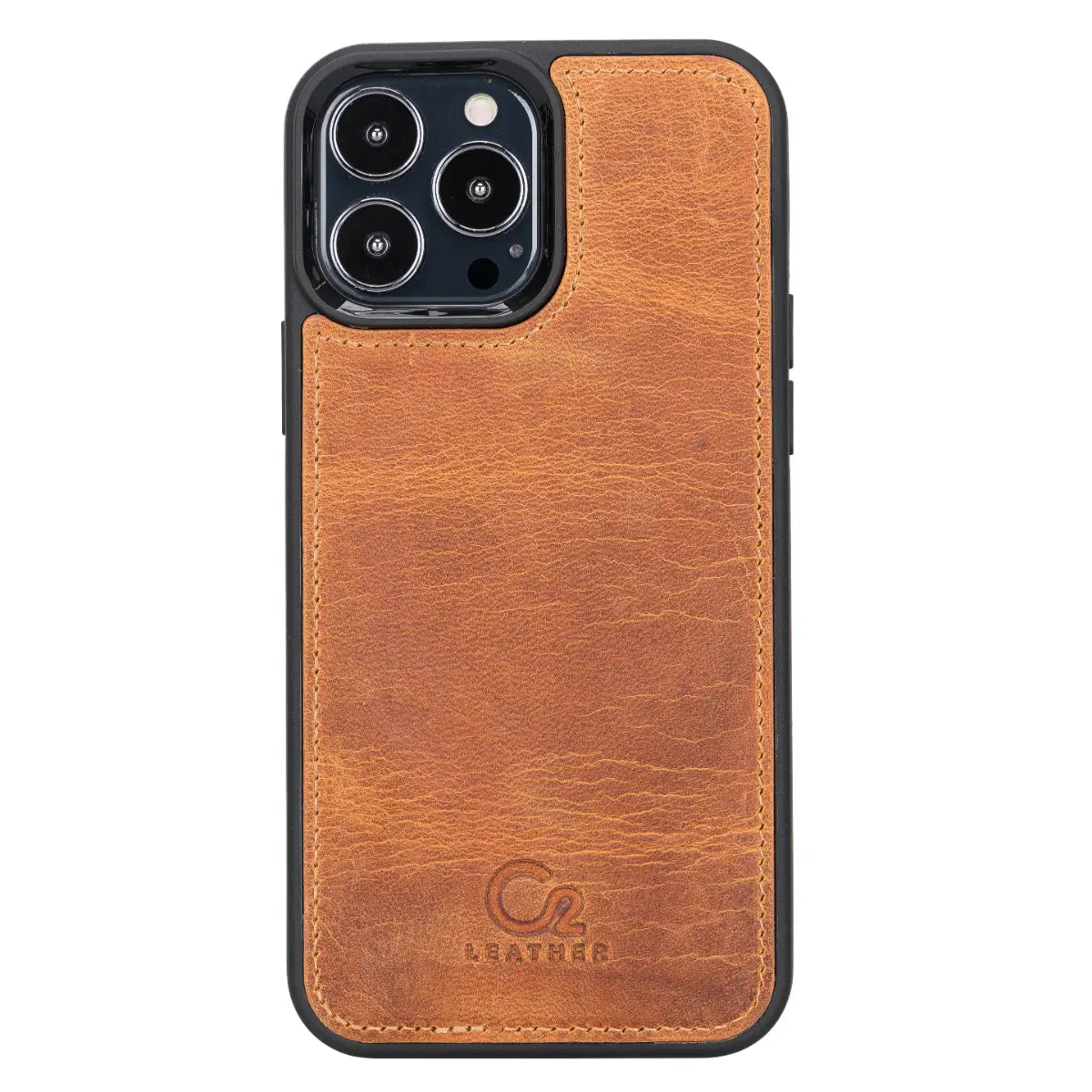 Light Brown Leather Wallet Case for iPhone 13 Pro Max