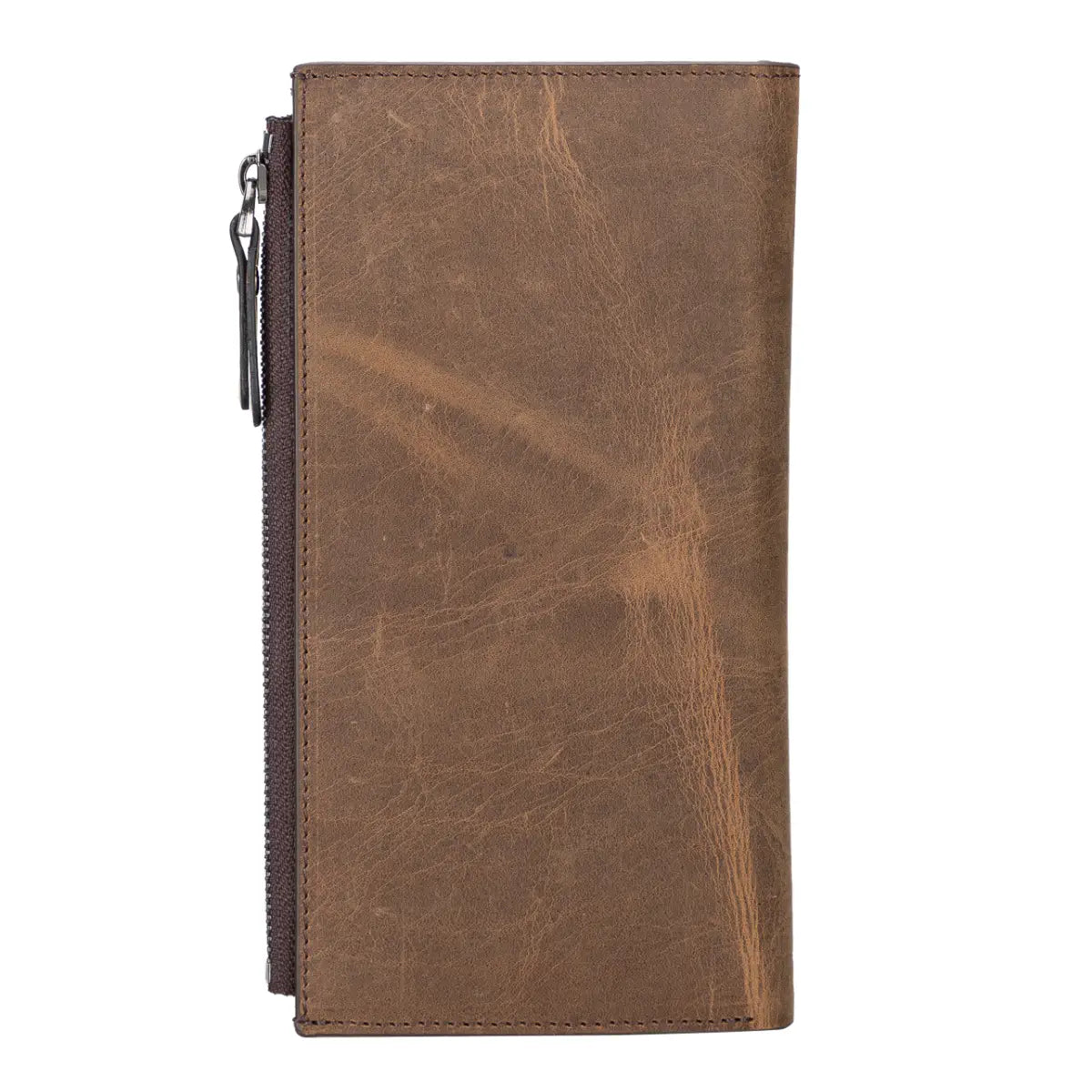 Women's Zipper Wallet-Distressed Brown (Lozan)