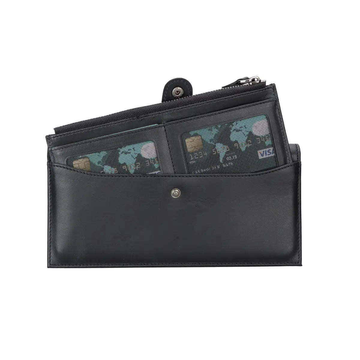 Unisex Leather Organizer Wallet-Black