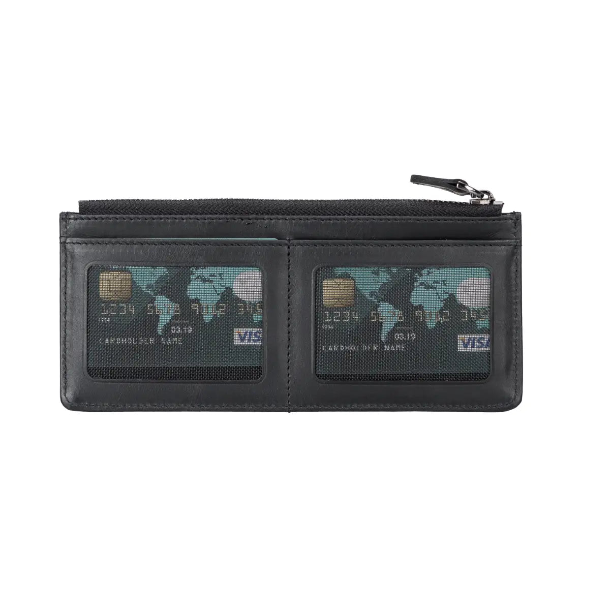 Unisex Leather Organizer Wallet-Black