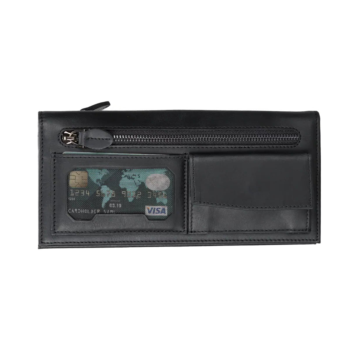 Unisex Leather Organizer Wallet-Black