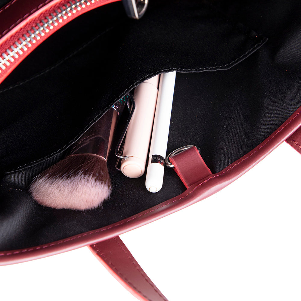 Valetto Leather Tote Bag - Bordeaux