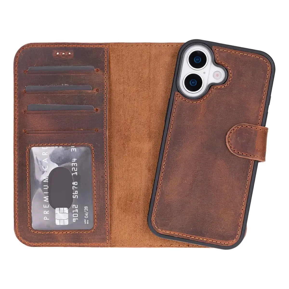 iPhone 17 Leather Case – Distressed Brown (Vero)