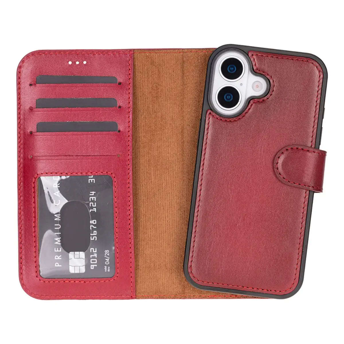 iPhone 17 Leather Case – Burnished Red (Vero)