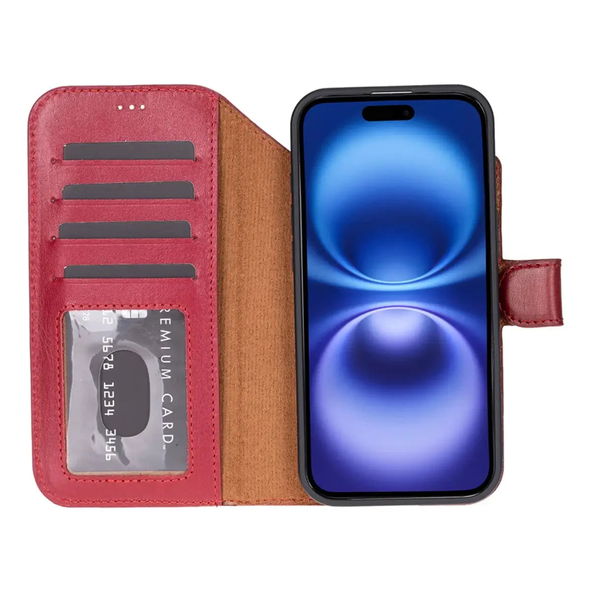 iPhone 17 Air Leather Case – Burnished Red (Vero)