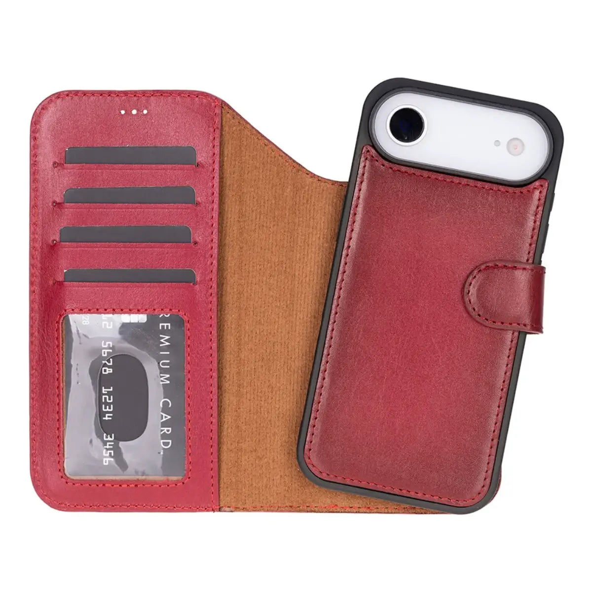 iPhone 17 Air Leather Case – Burnished Red (Vero)