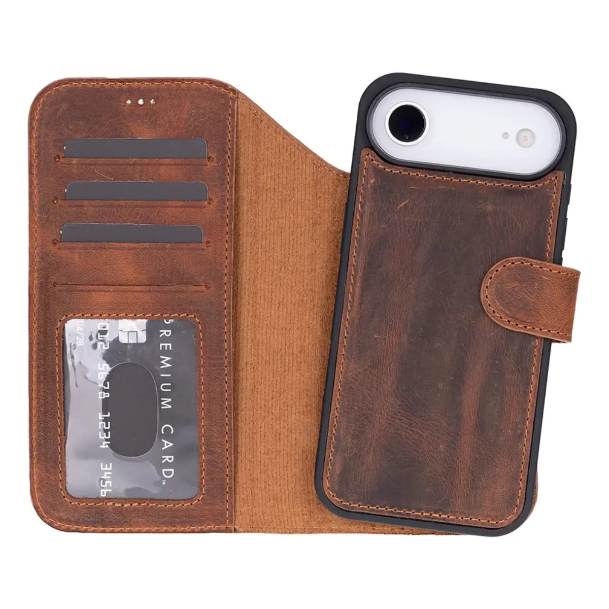 iPhone 17 Air Leather Case – Distressed Brown (Vero)