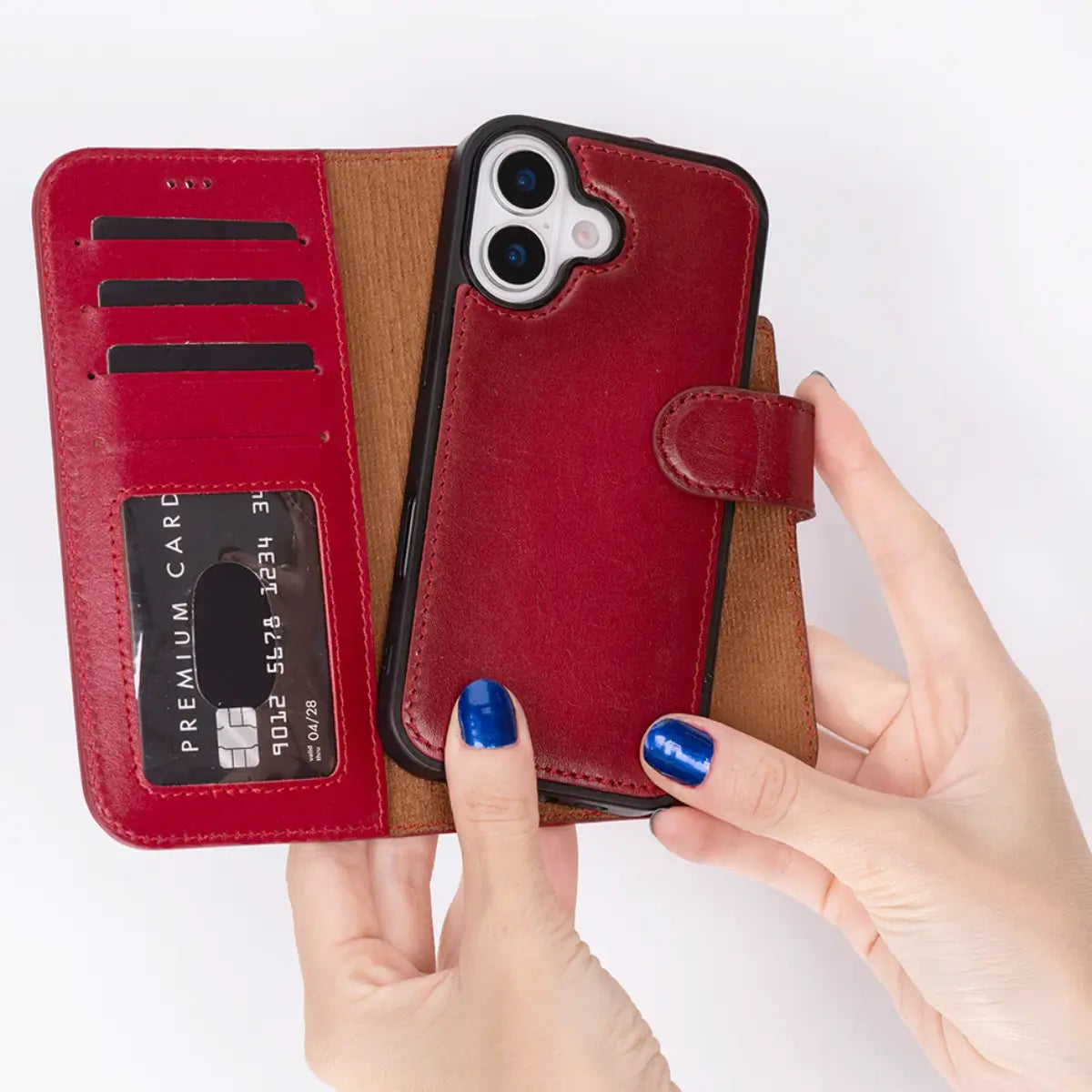 iPhone 17 Leather Case – Burnished Red (Vero)