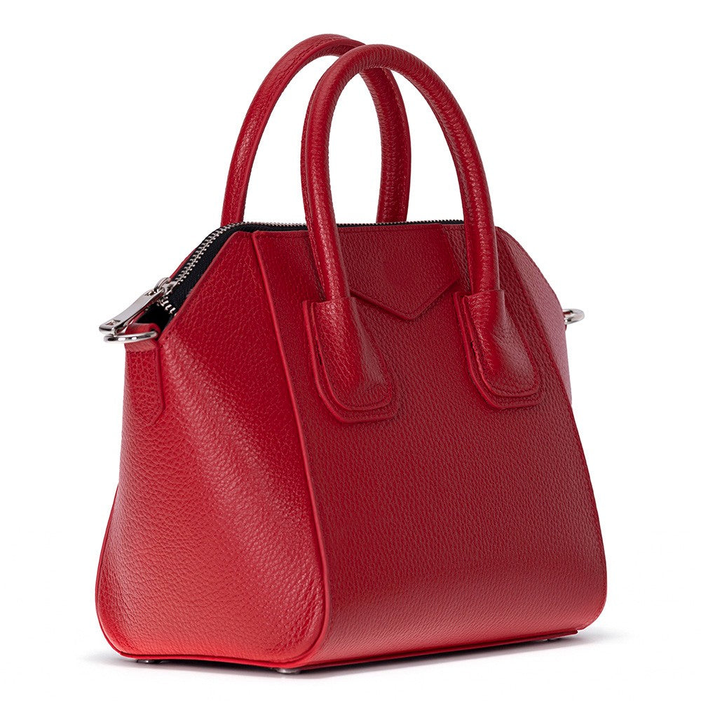 Alessia Women's Leather Bag, Red, Small