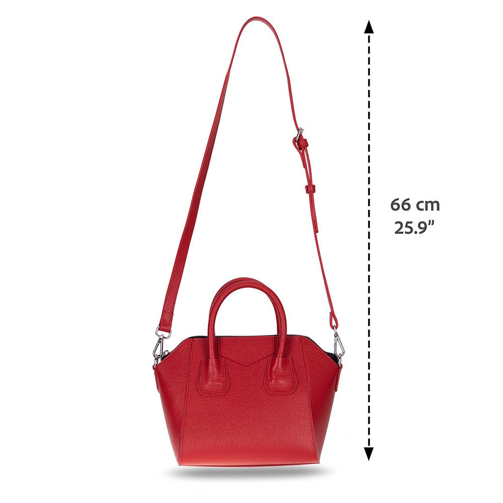 Alessia Women's Leather Bag, Red, Small