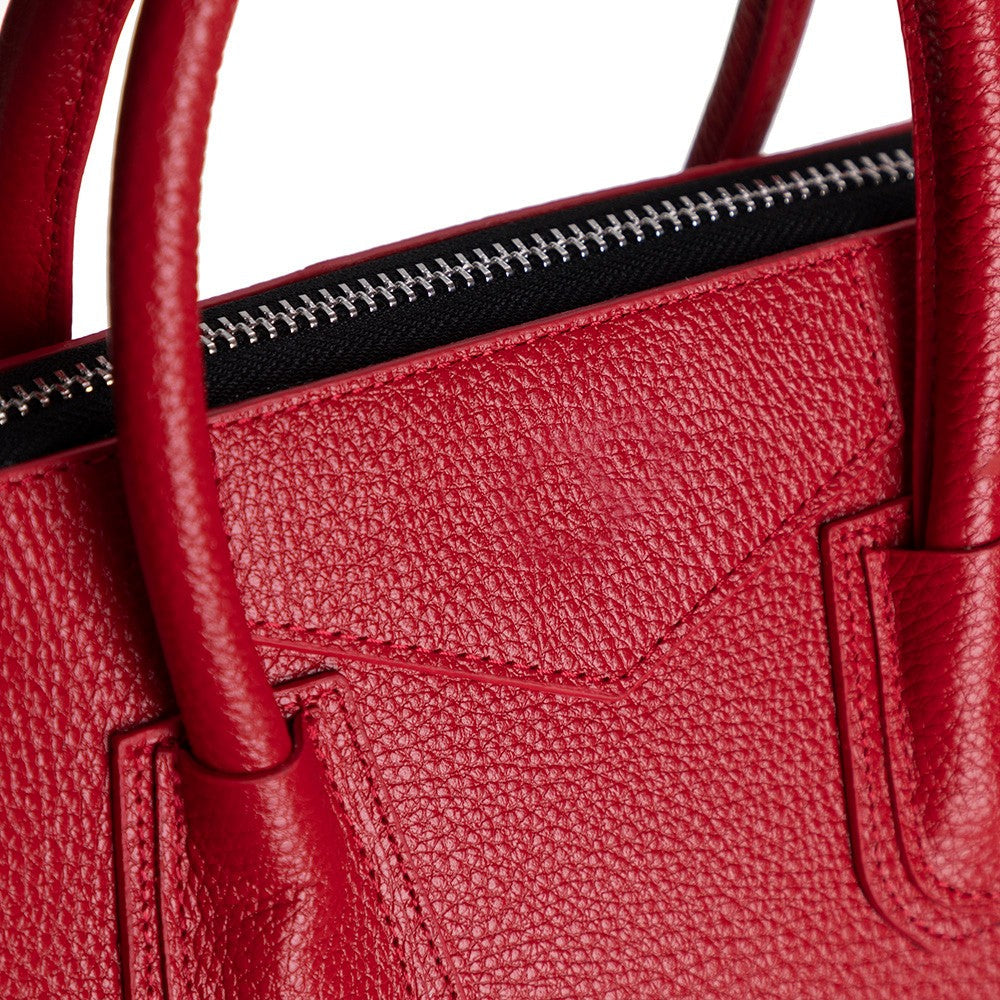 Alessia Women's Leather Bag, Red, Small