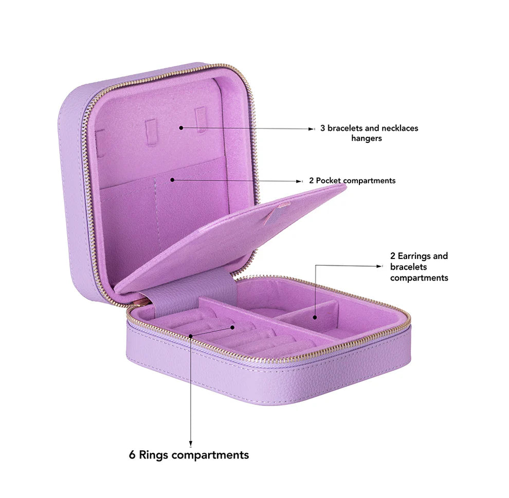 Leather Jewelry Box- Pebble Lilac