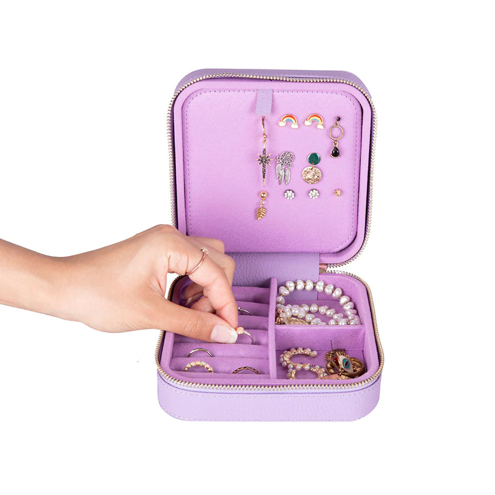 Leather Jewelry Box- Pebble Lilac