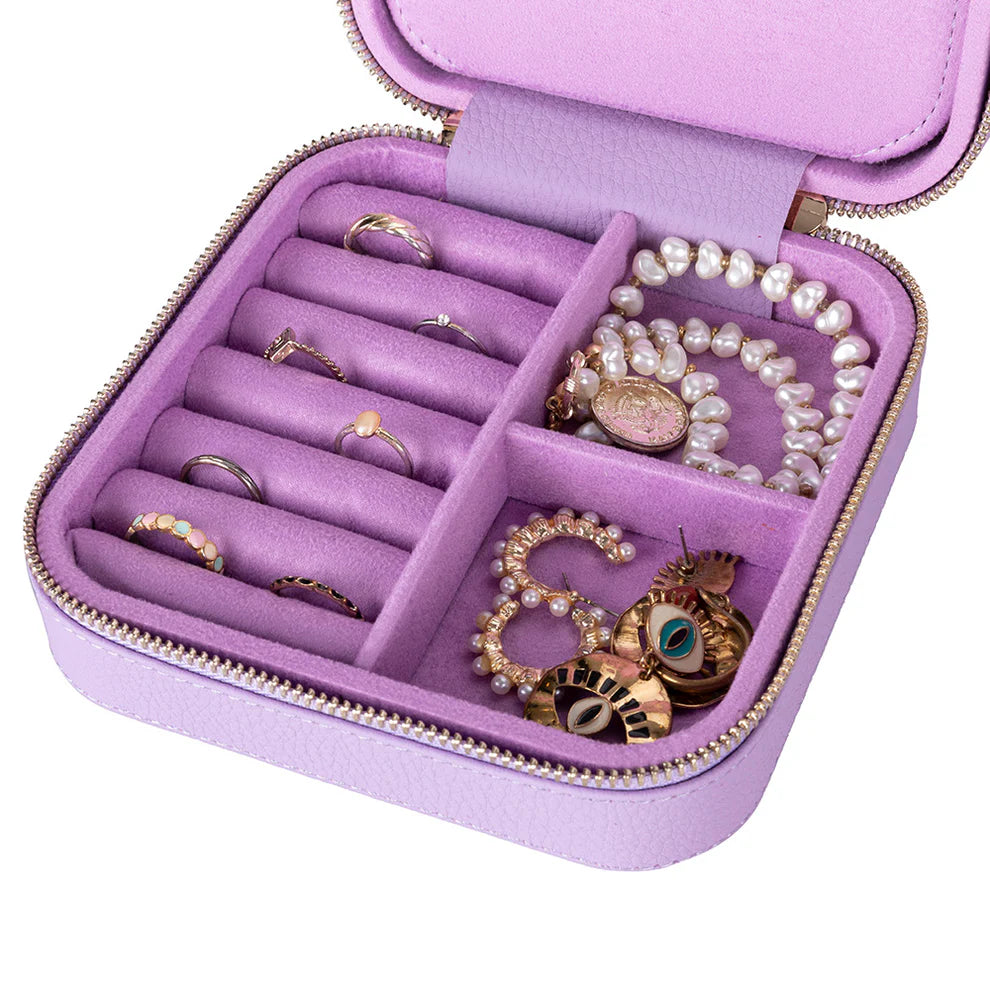 Leather Jewelry Box- Pebble Lilac