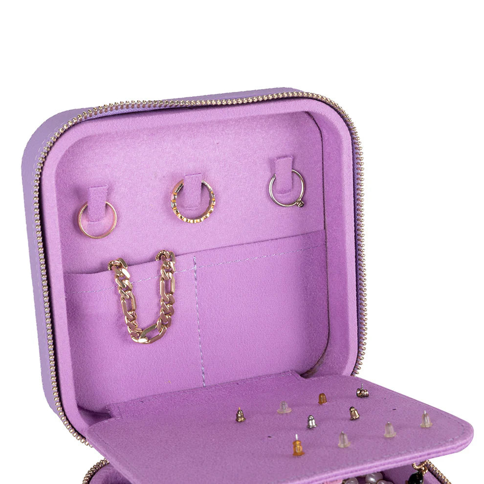 Leather Jewelry Box- Pebble Lilac