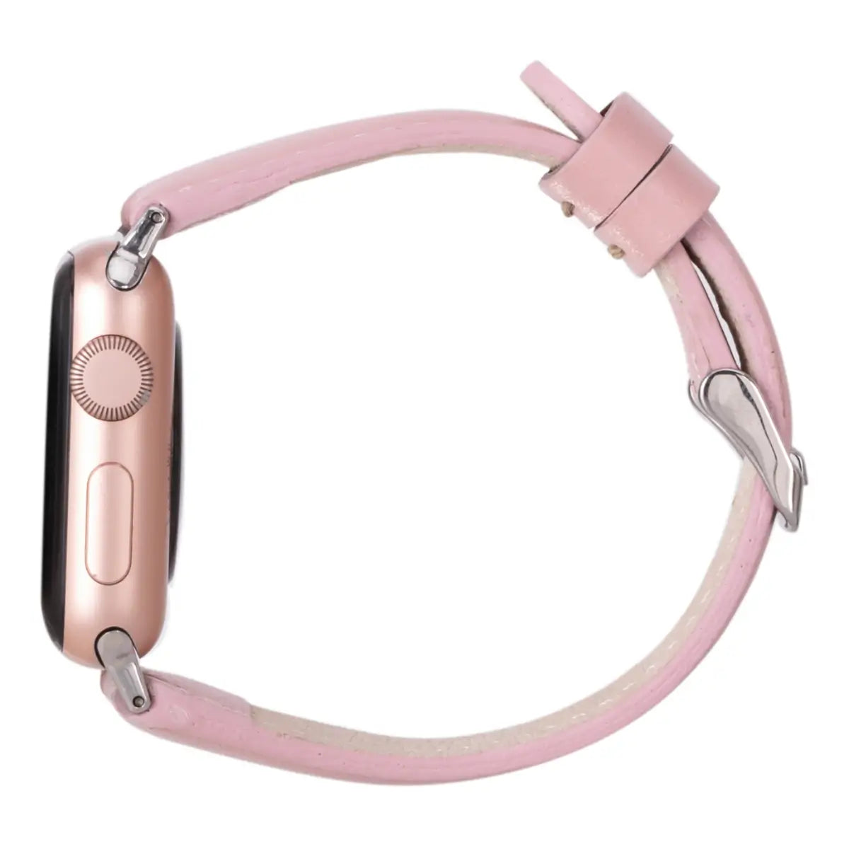 Pink Leather Slim Apple Watch Band