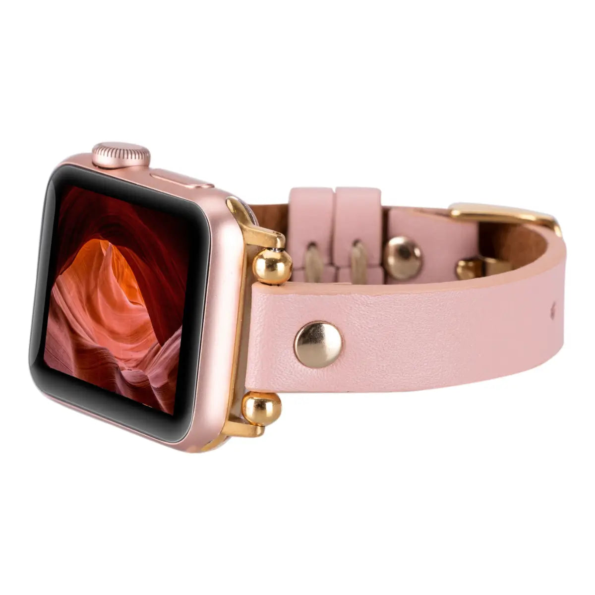 Pink Leather Ultra Slim Apple Watch Band