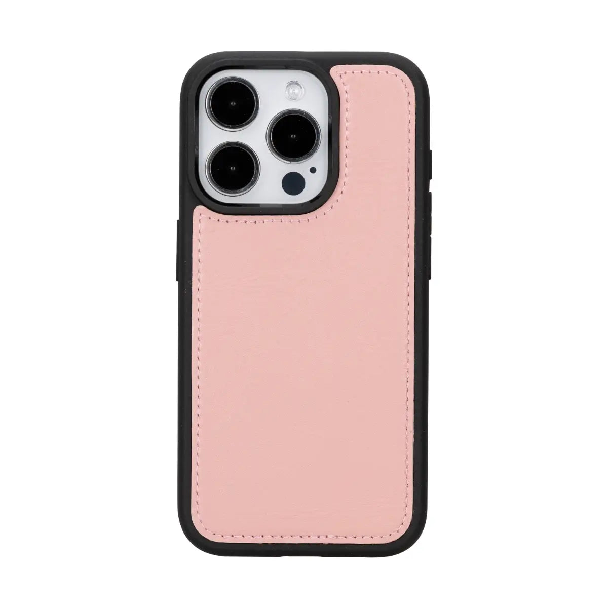 Pink Leather Wallet Case for iPhone 15 Pro