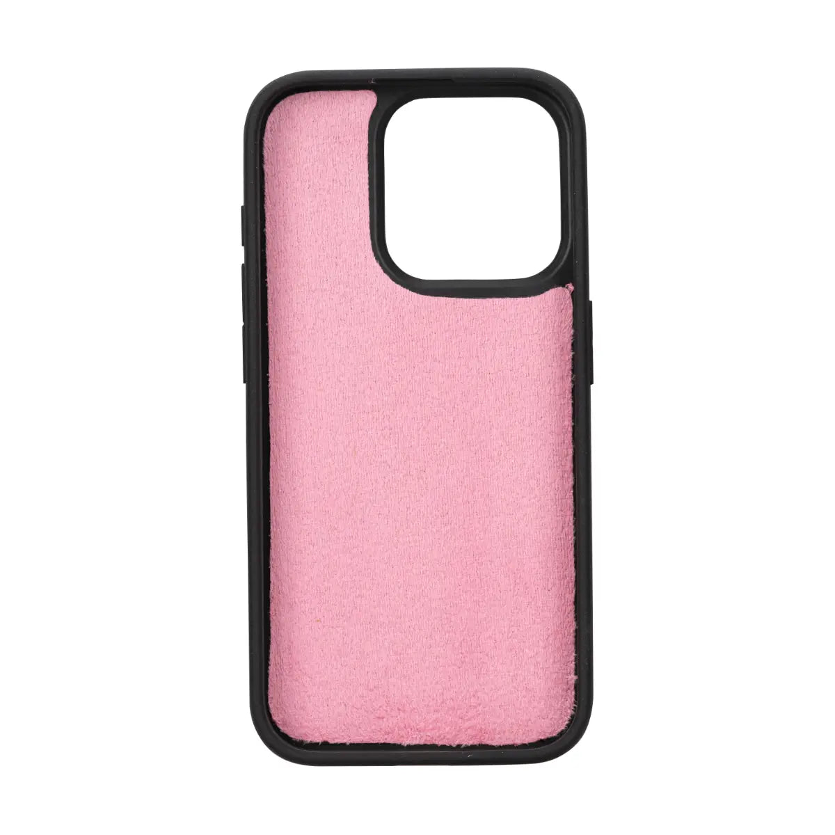Pink Leather Wallet Case for iPhone 15 Pro
