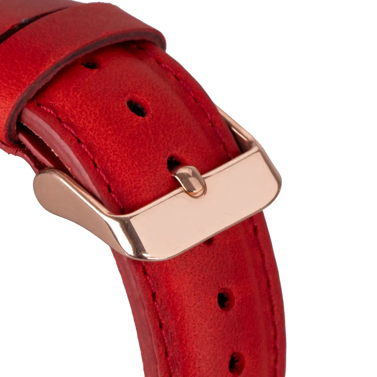 Red Leather Classic Apple Watch Band