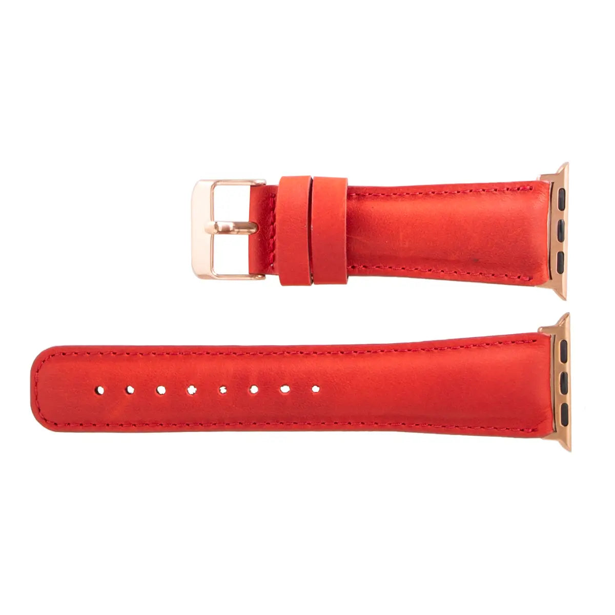 Red Leather Classic Apple Watch Band