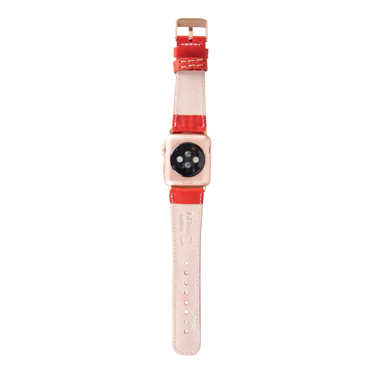 Red Leather Classic Apple Watch Band