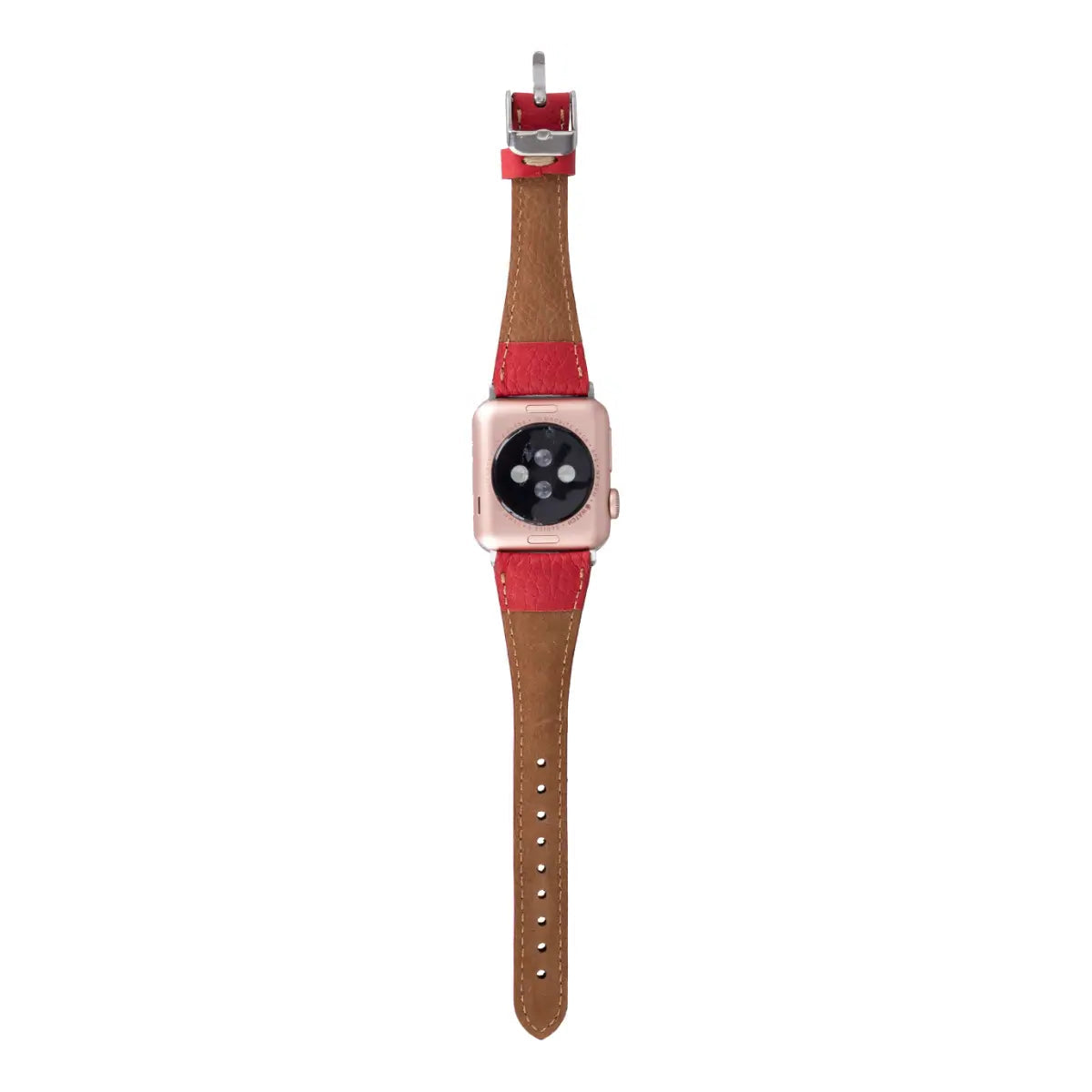Red Leather Slim Apple Watch Band