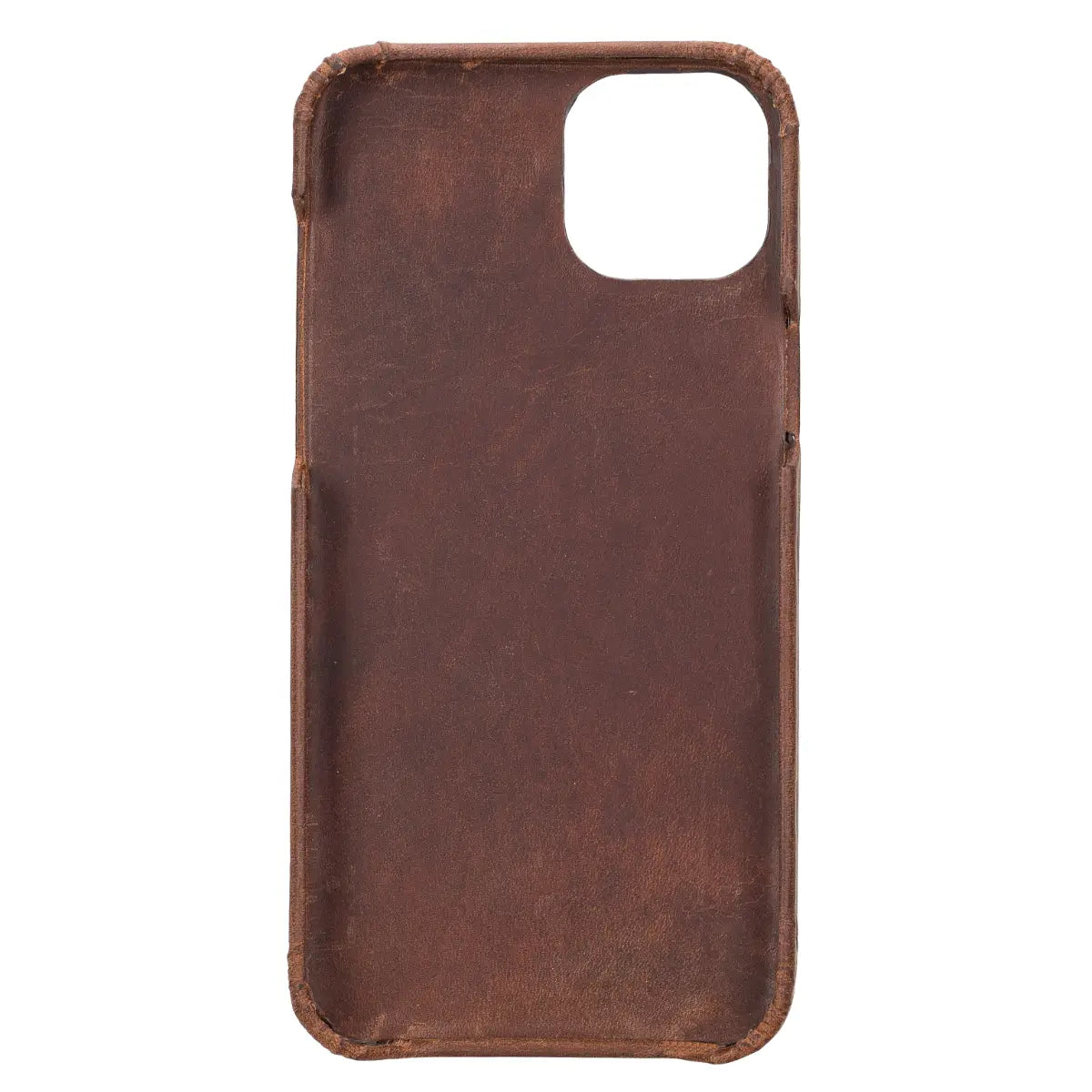 Distressed Brown Leather Magnetic Wallet Case for iPhone 14 Plus, Prestige