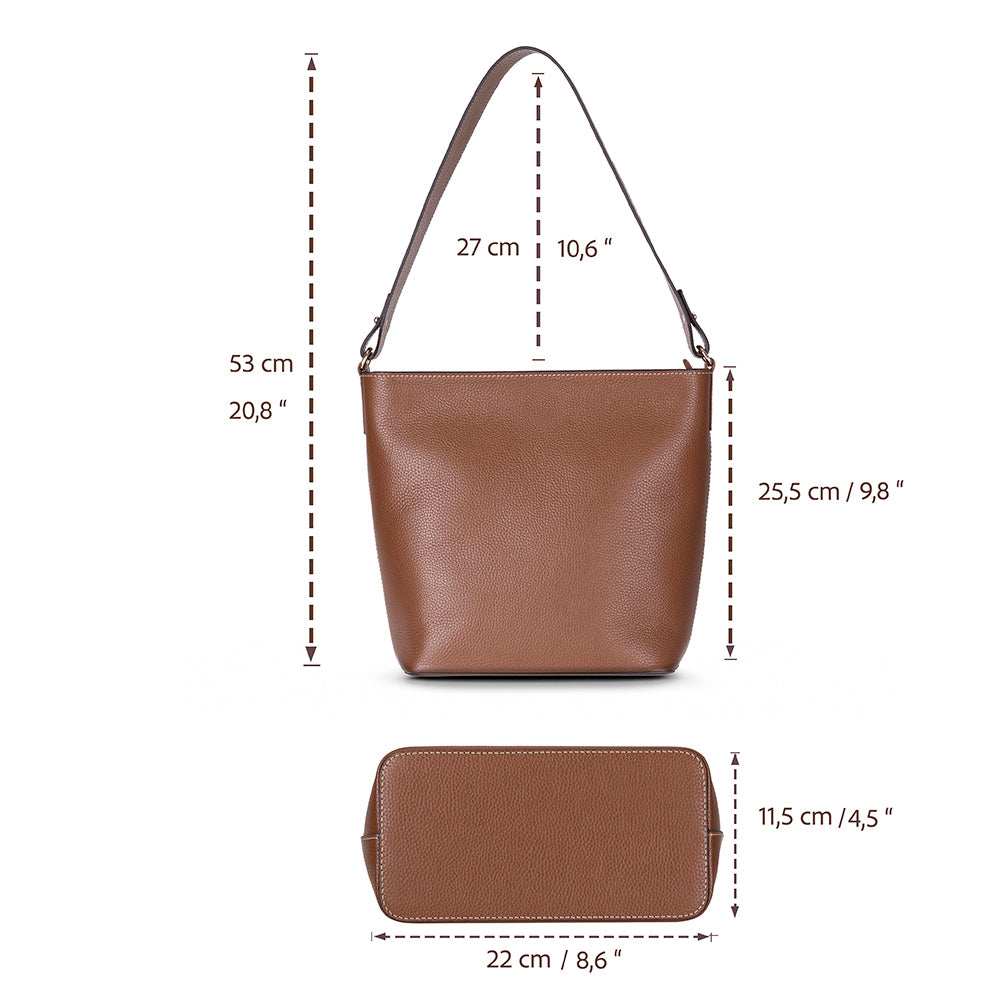 Elena Women's Leather Bag - Tan