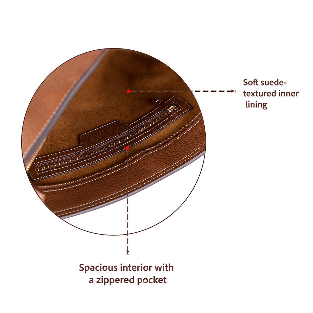 Elena Women's Leather Bag - Tan