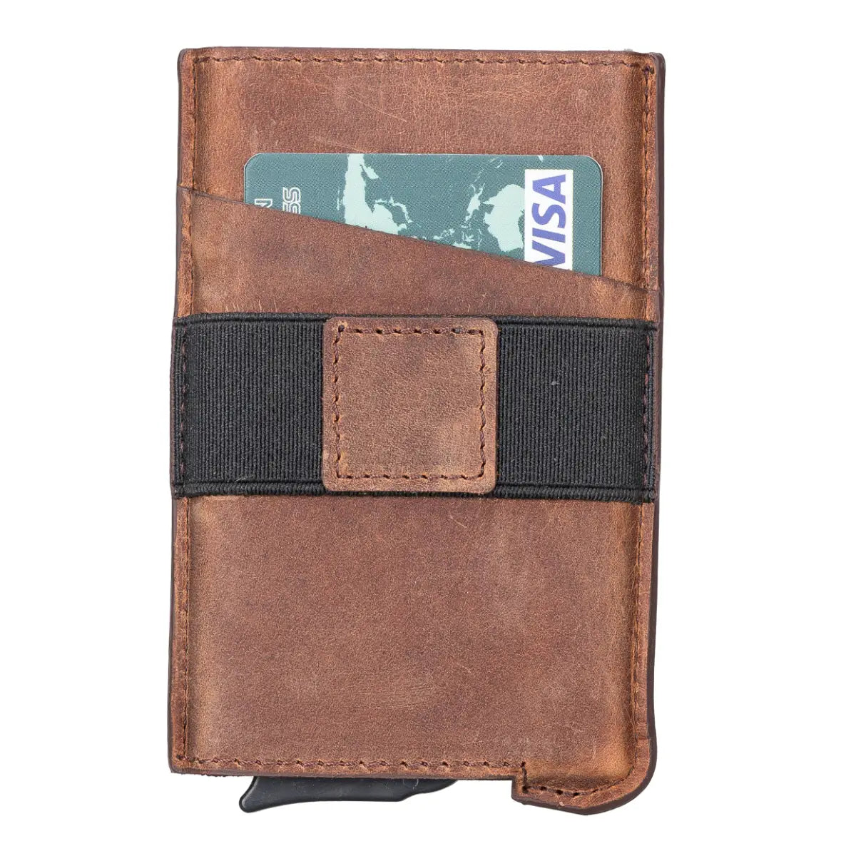 Thomson Luxury Leather Card Holder Distressed Brown