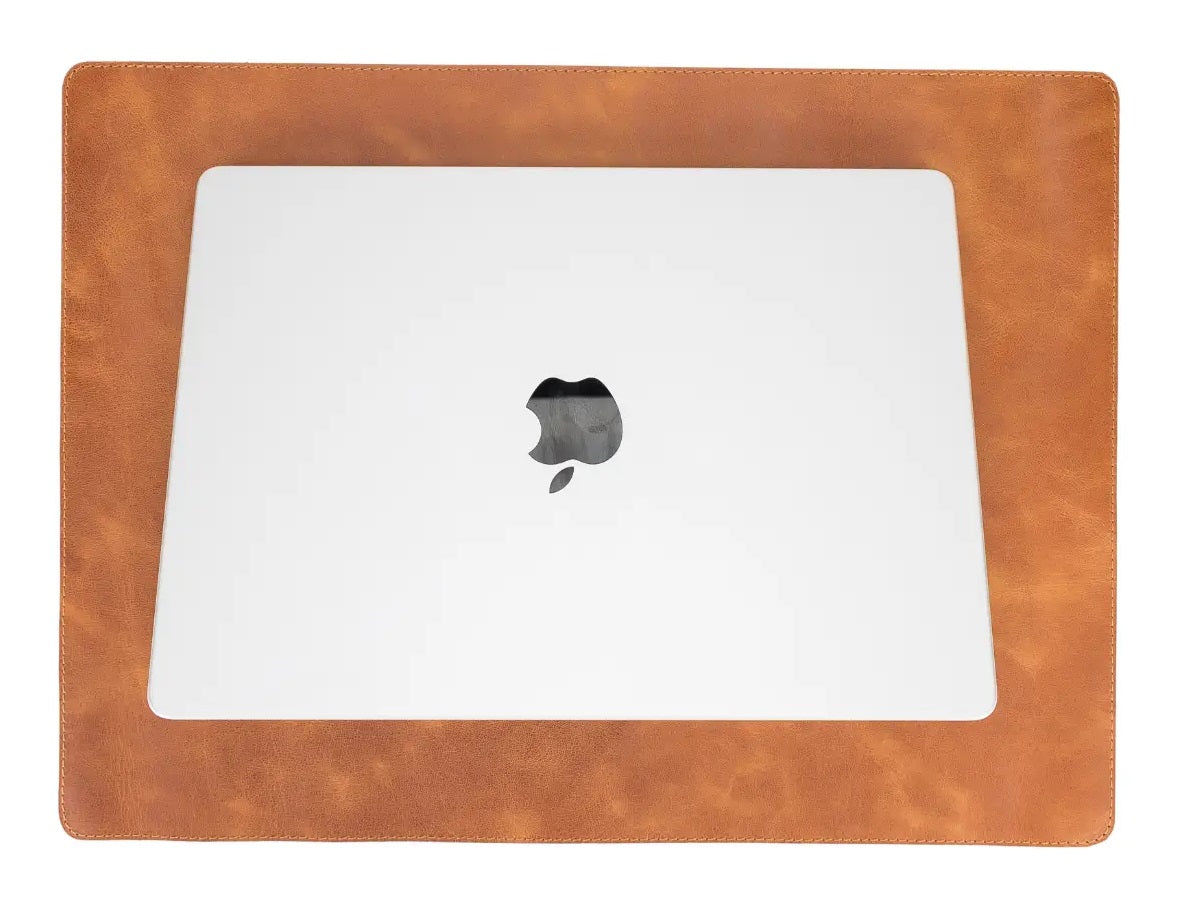 Camel Brown Leather Desk Mat-Small Size