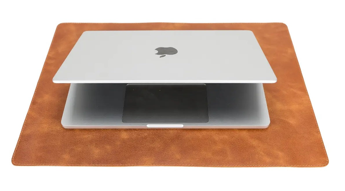 Camel Brown Leather Desk Mat-Small Size