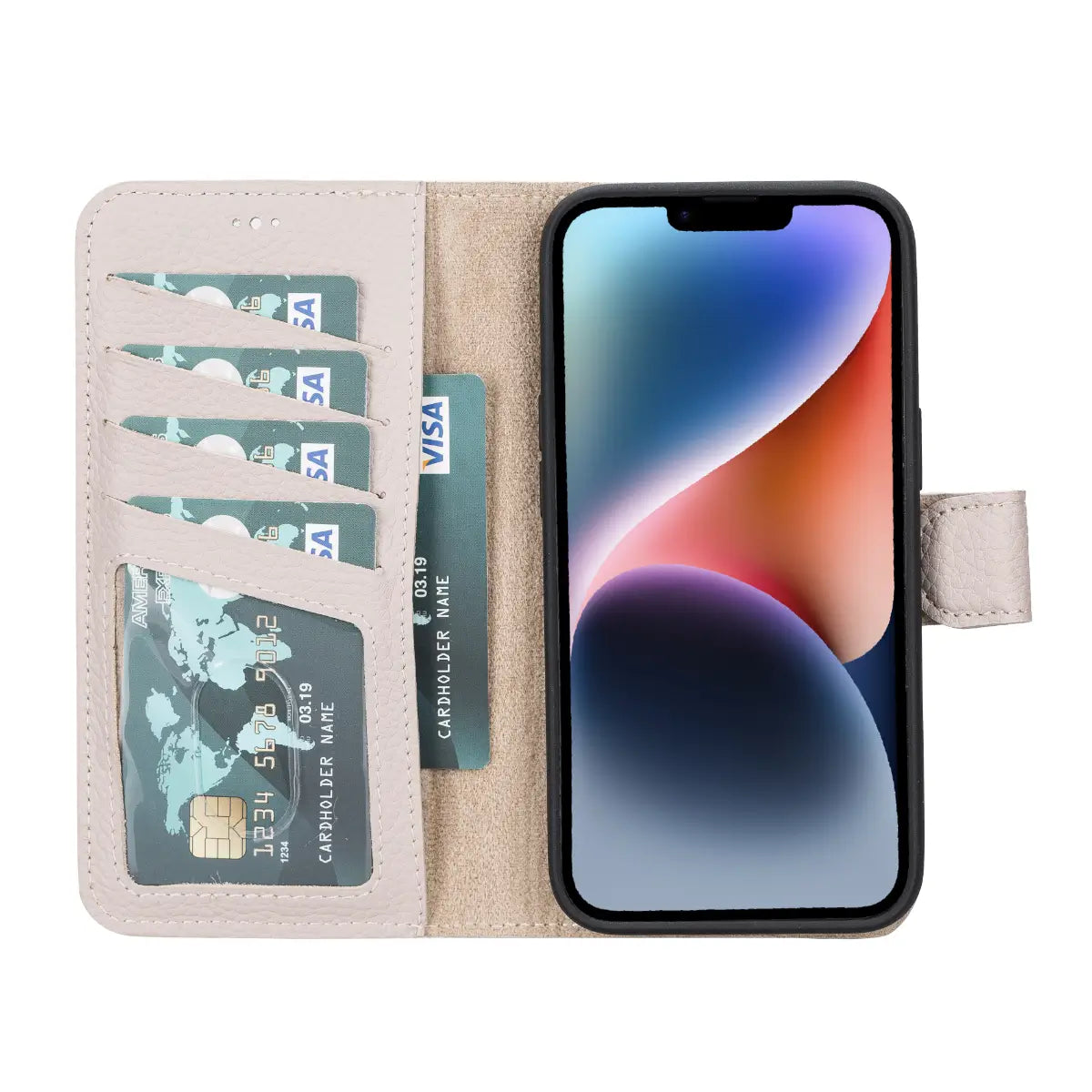 iPhone 14 Plus Leather Case – Beige (Vero)