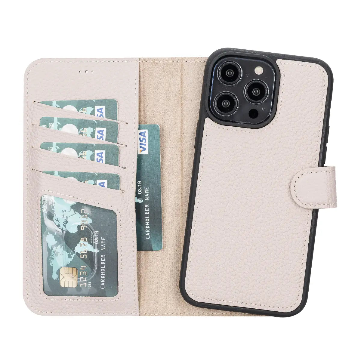 iPhone 14 Pro Max Leather Case – Beige (Vero)