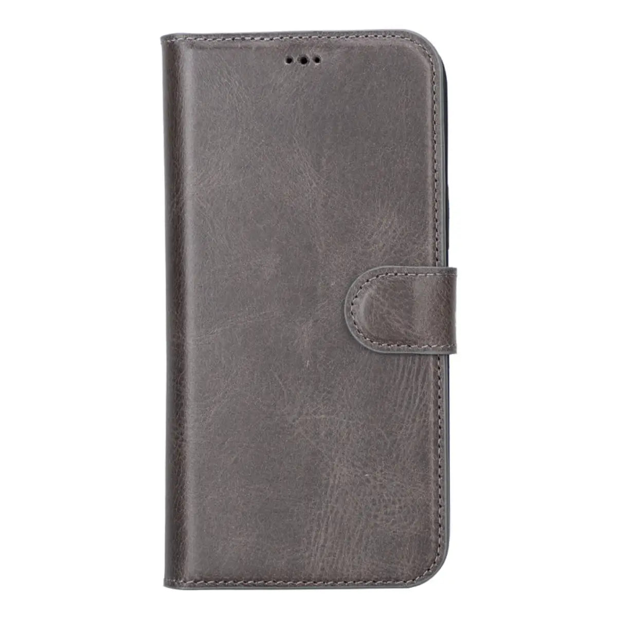 Rustic Black Leather Magnetic Wallet for iPhone 13 Pro MAX
