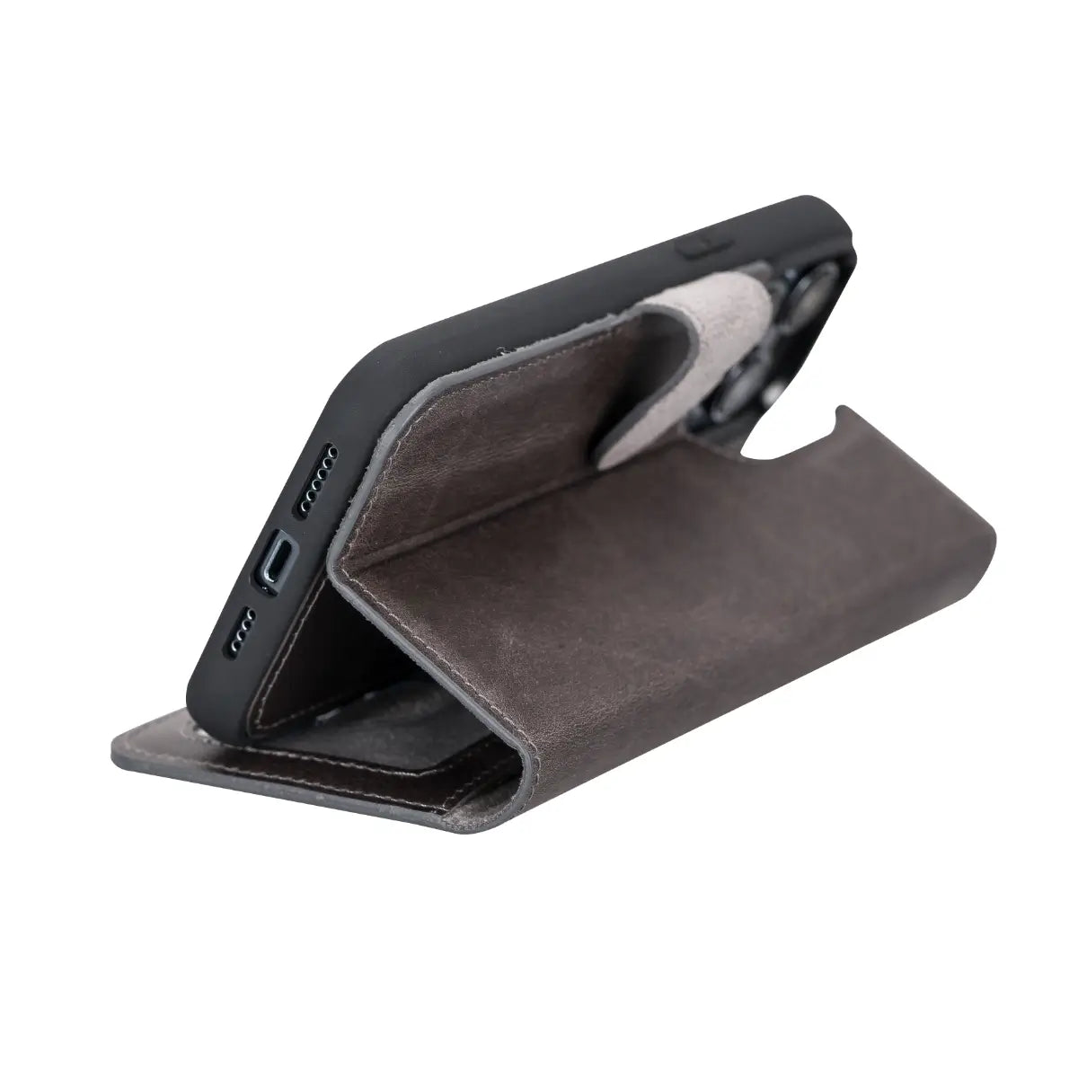 iPhone 14 Pro Max Leather Case – Dark Gray (Vero)