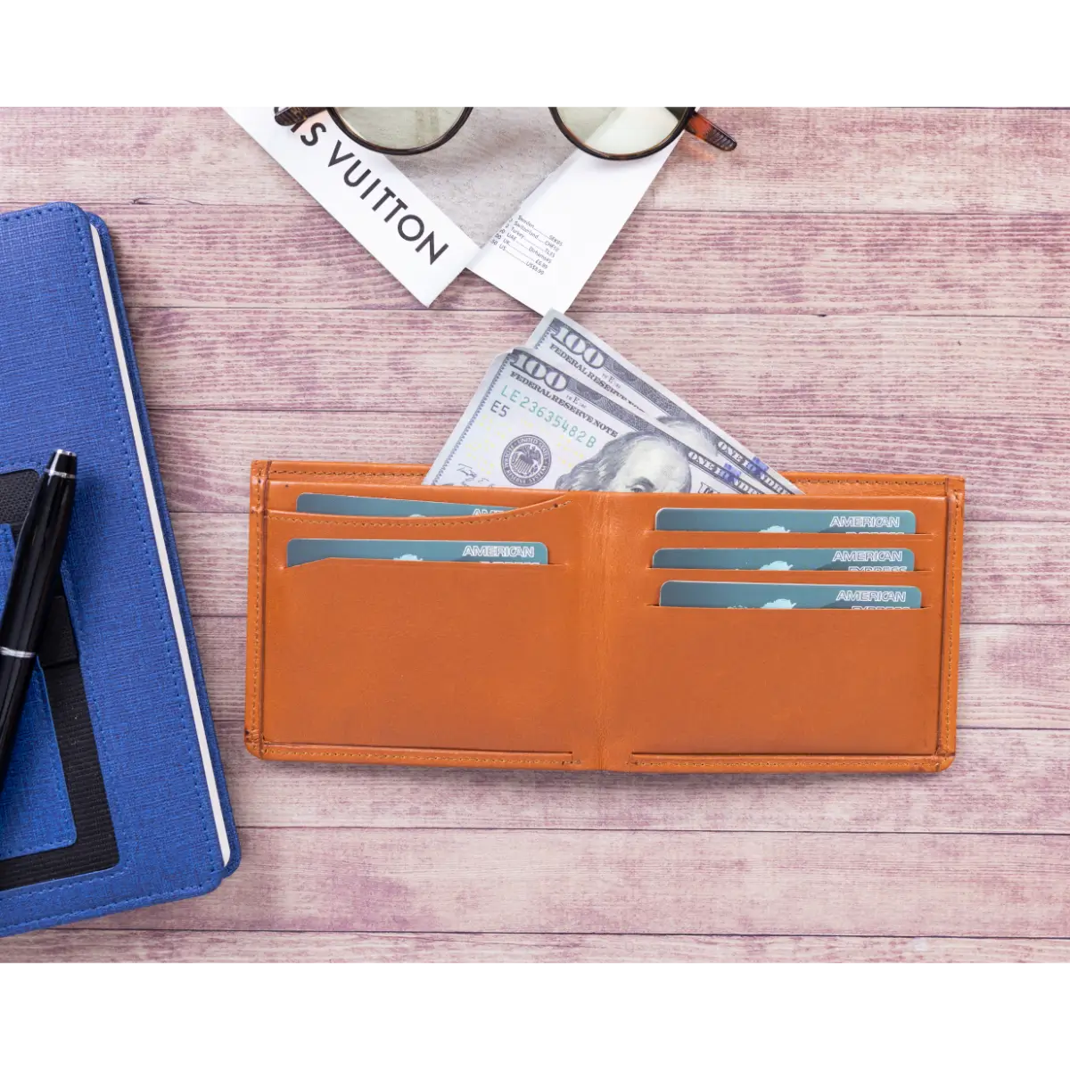 Toros Bifold Leather Wallet-Burnished Tan