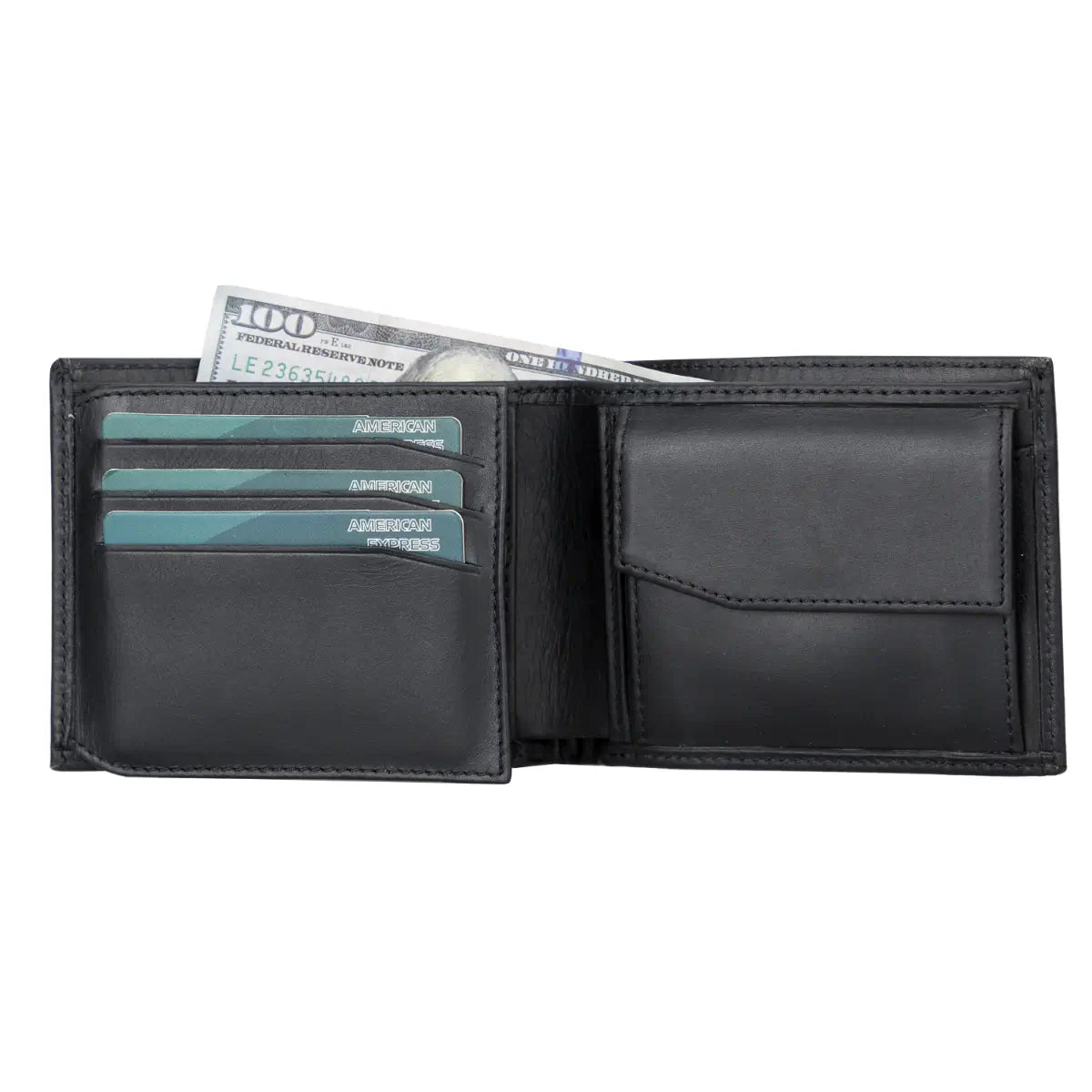 Ranger Trifold Leather Wallet-Black