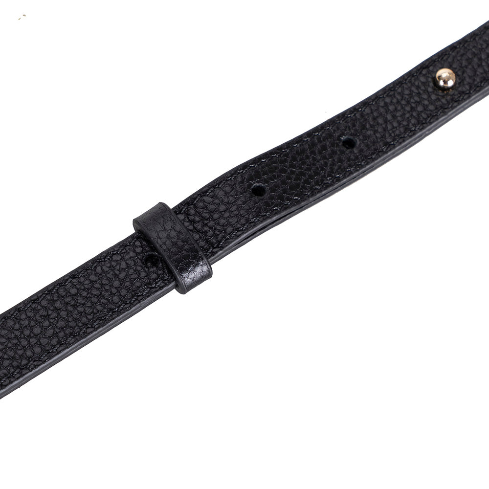 Valentina Women's Suede Leather Bag - Black