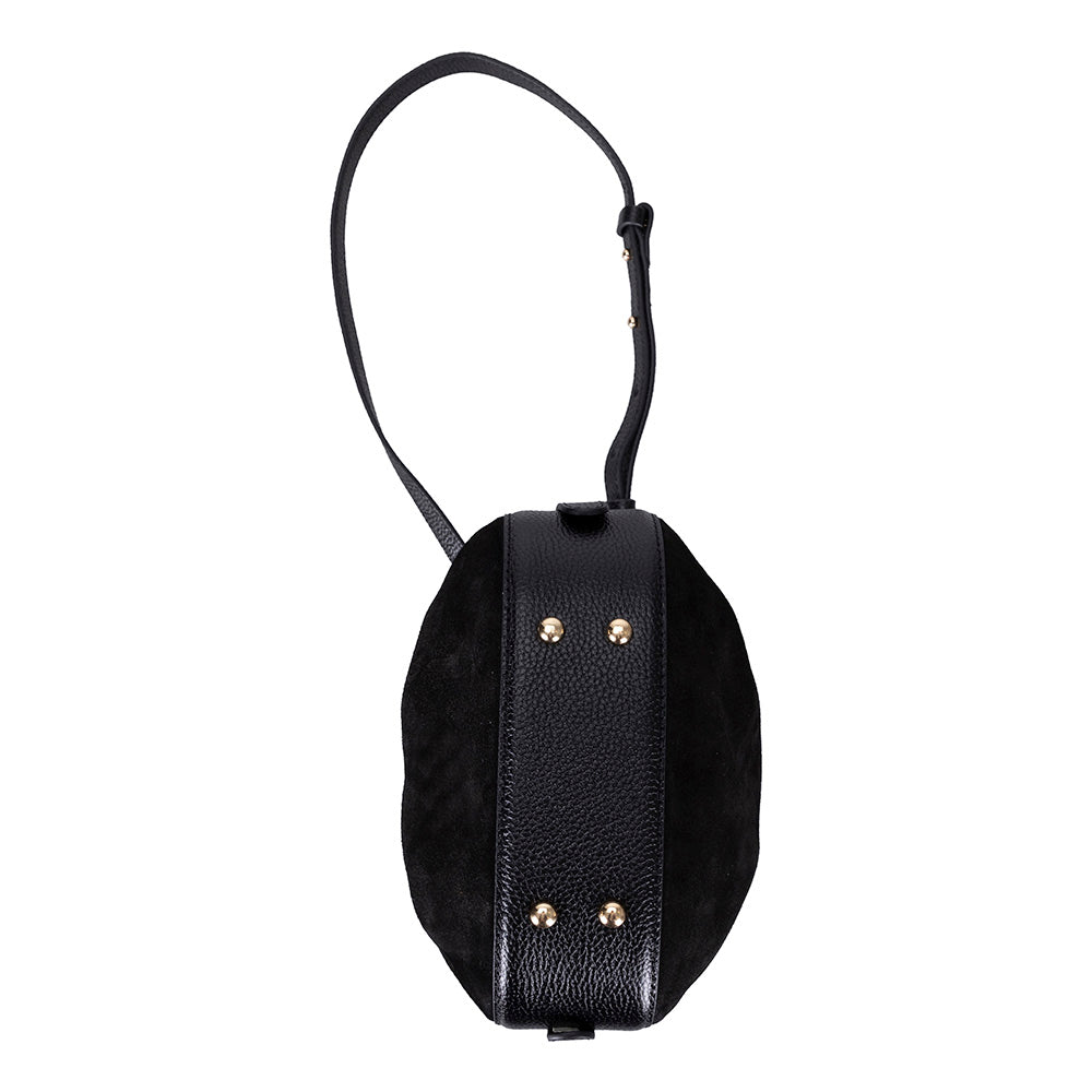 Valentina Women's Suede Leather Bag - Black
