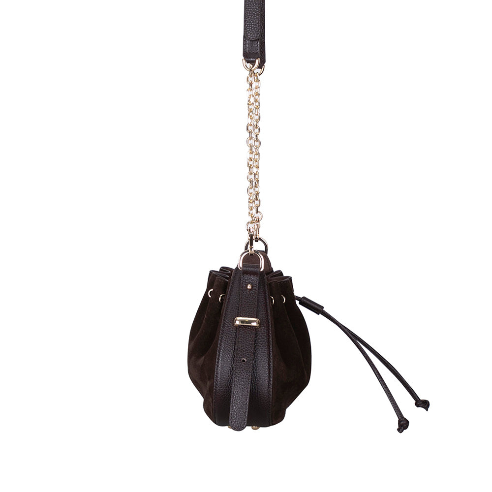 Valentina Women's Suede Leather Bag - Brown
