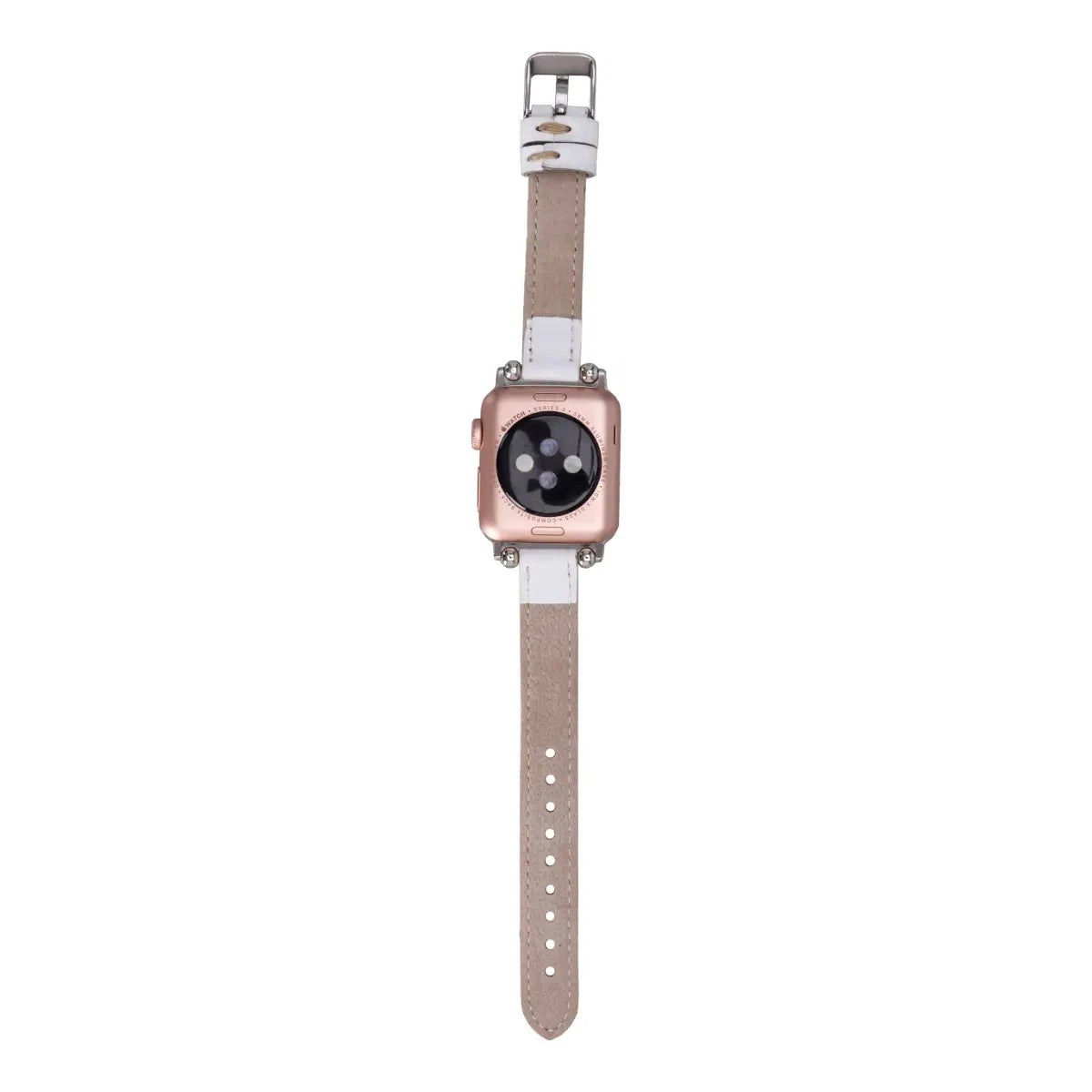 White Leather Ultra Slim Apple Watch Band