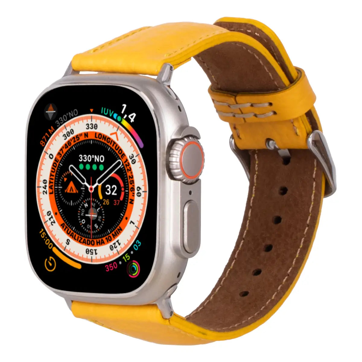 Yellow Leather Classic Apple Watch Band