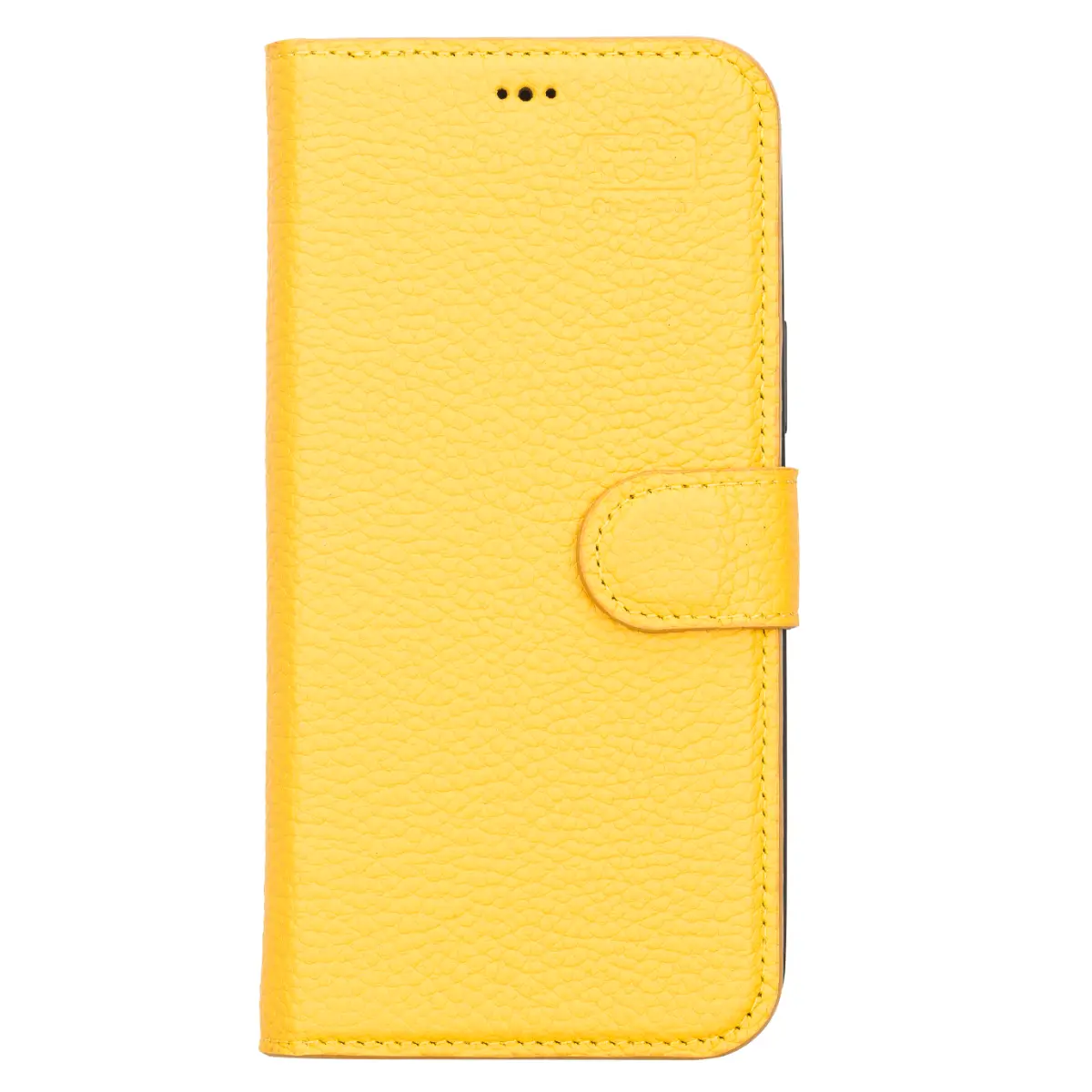 Yellow Leather Magnetic Case for iPhone 13 Pro